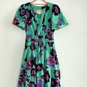 Anthropologie Somerset Tiered Floral Maxi Dress